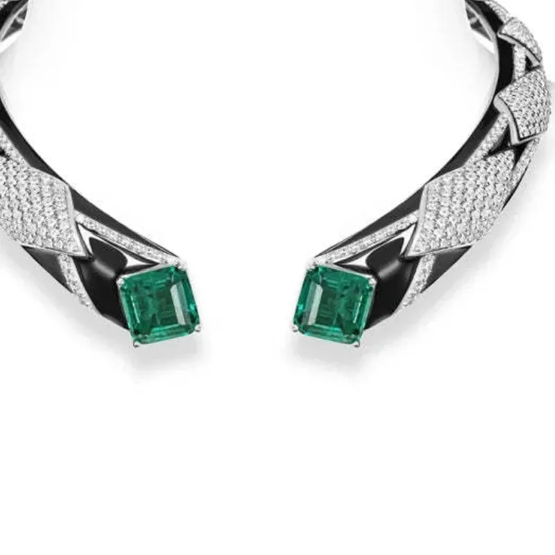 Authentic The Emerald Gaze Obsidian Panther Golden Choker