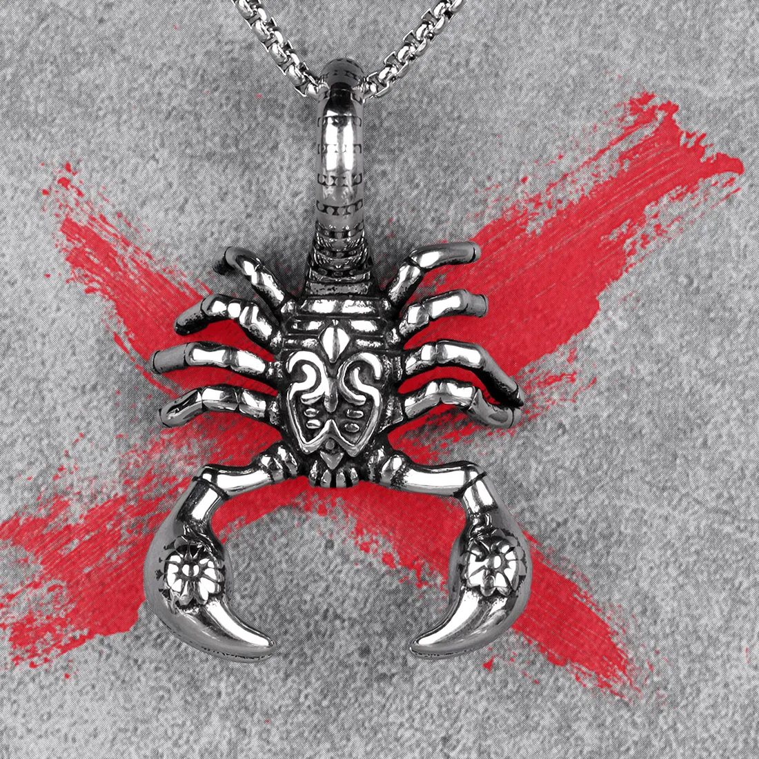 Authentic Scorpion Spirit Talisman Necklace Punk Hip Hop Long Chain Pendant In Mystical Gold- Plated