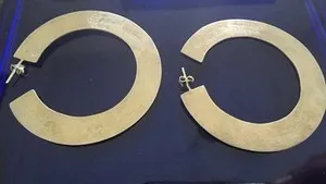 Authentic Whispers Of The Eternal Knot Gold- Plated Open Loop Amulet Earrings