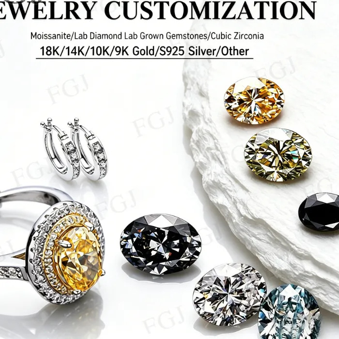 Authentic The Celestial Sovereign Custom Ensemble 925 Sterling Silver, Radiant Gold Plating, And Luminous Moissanite