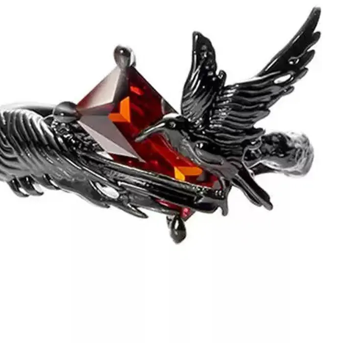 Authentic Raven Obsidian Ring Of Midnight Prophecy