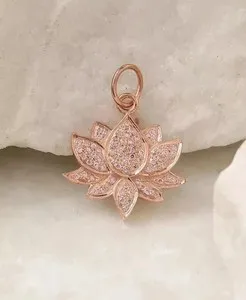 Authentic Enchanted Rose‑Gold Lotus Blossom Amulet – 1.5 Ct Simulated Diamond