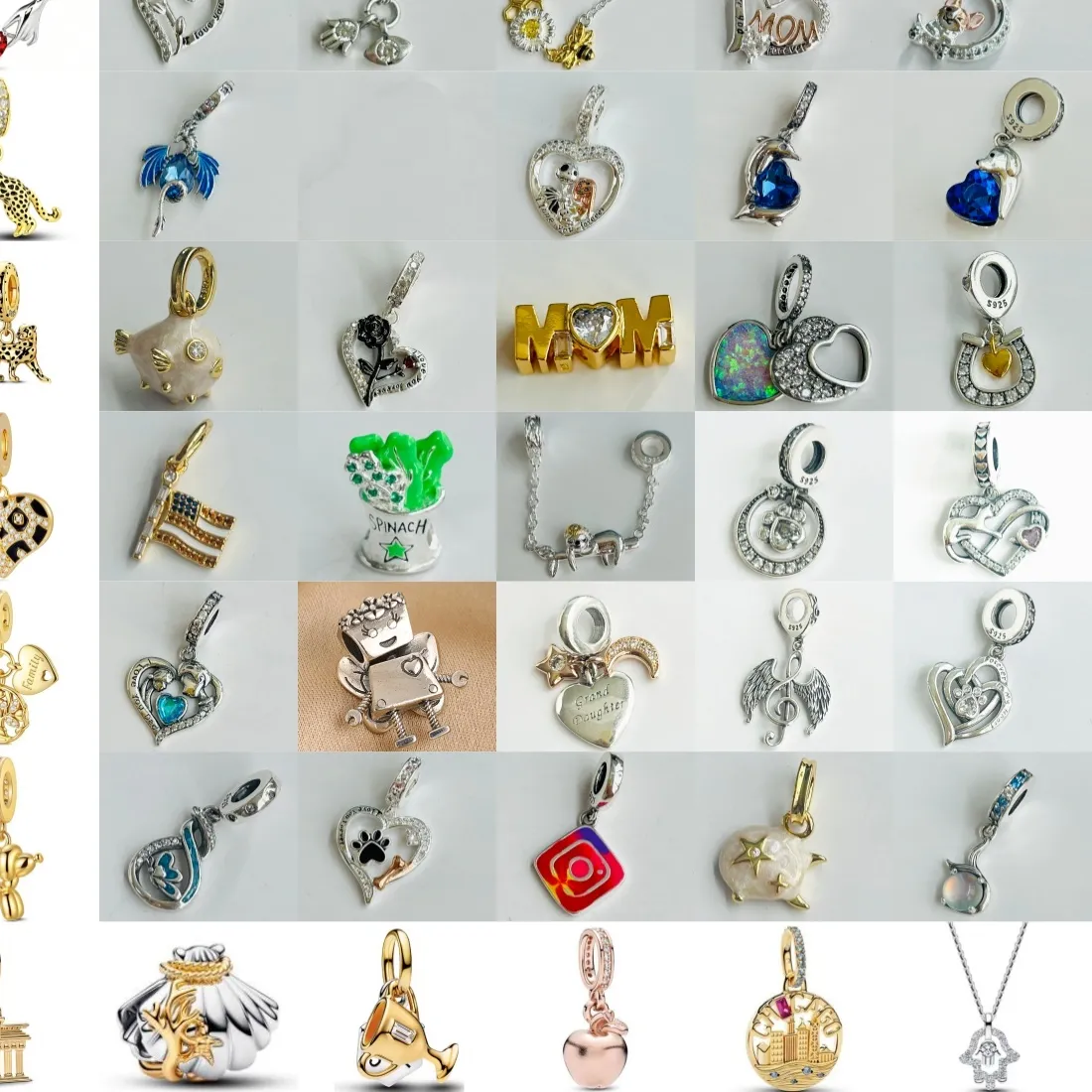 Authentic Authentic 925 Sterling Silver Cheetah, Fish, Shell, Apple Charms Bead Fit Bracelet Necklace Christmas Halloween Diy