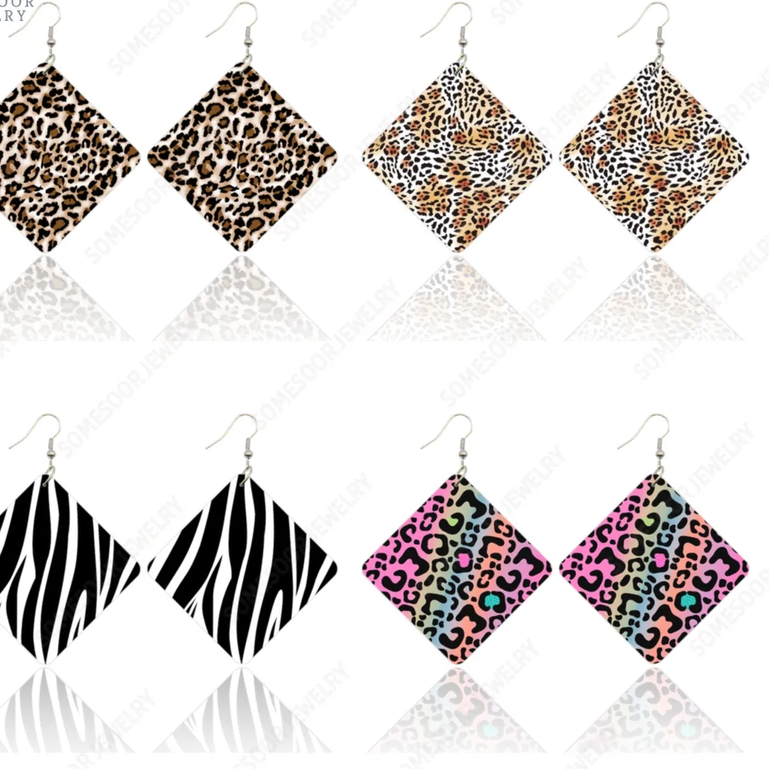 Authentic Leopard Whisper Wild Spirit Wooden Drop Earrings