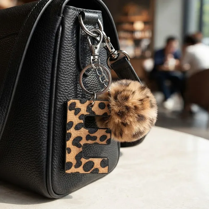 Authentic Celestial Leopard Initial Talisman Enchanted Alphabet Keyring