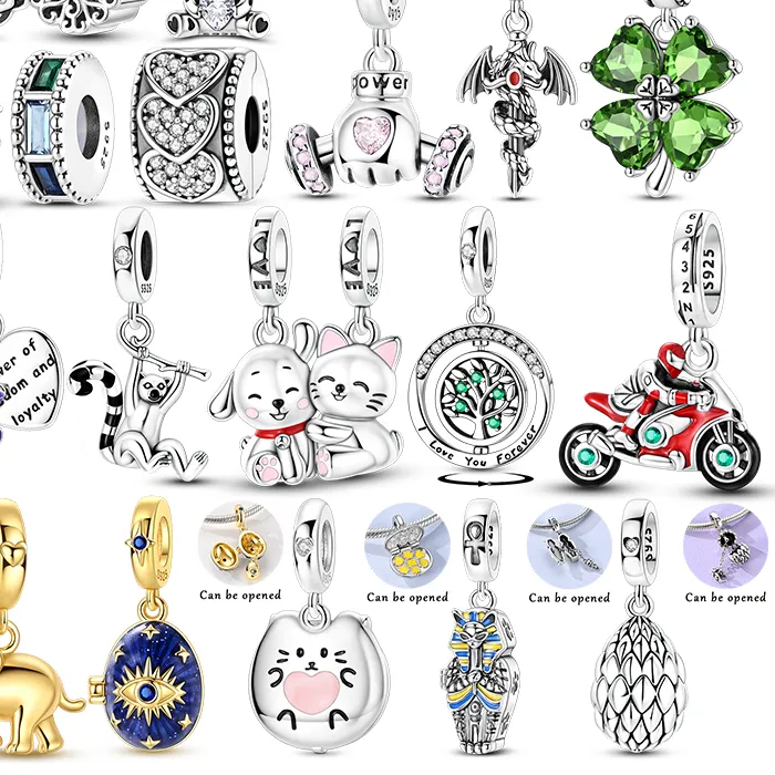 Authentic In 925 Sterling Silver Charms Beads Elephants Cats Dogs Monkeys Pendants Fit Original Bracelet Diy Jewelry