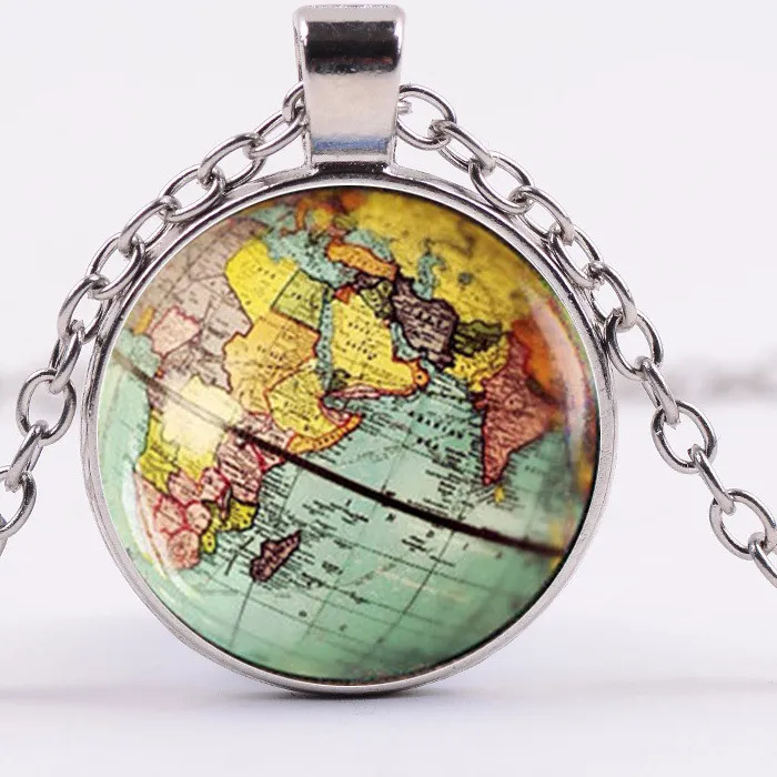 Authentic 2018Hot Arrived Diy Globe Dome Necklace Earth World Map Pendant Glass Chain Jewelry York Map Handmade Necklace