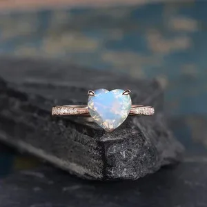 Authentic Celestial Glow Moonstone Yellow Gold Plated Ring