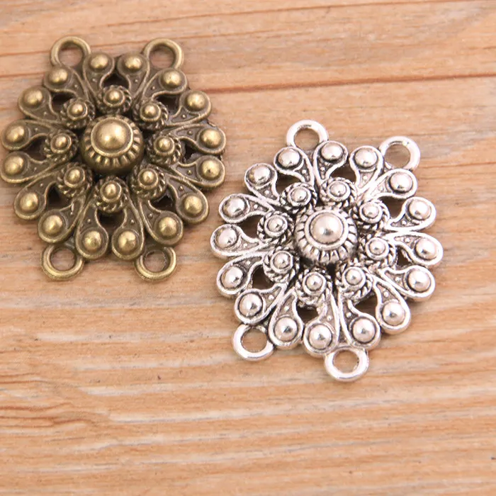 Authentic Pulchritude 8Pcs 27 31Mm Two Color Shaped Flower Pendants Connectors Linker For Diy Jewelry Accessorie