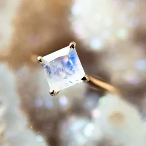 Authentic Celestial Prism: Rainbow Moonstone Ring of Lunar Harmony