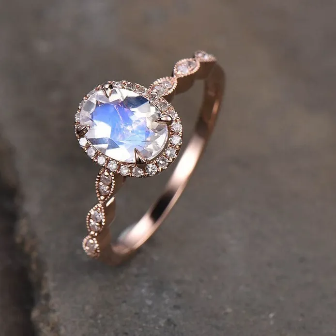 Authentic Lunar Embrace Enchanted Moonstone & Rose Gold Talisman