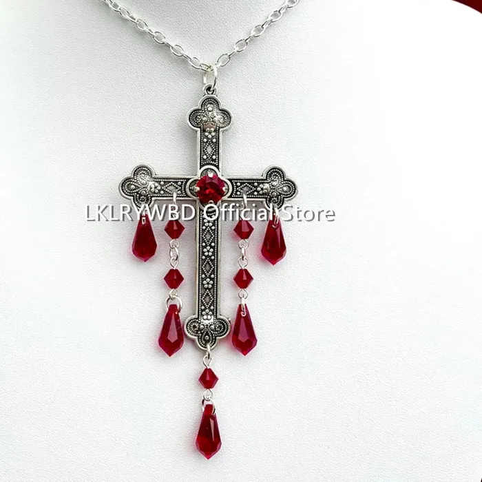 Authentic Crimson Chalice Of The Night The Gothic Blood Drop Cross Amulet
