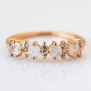 Authentic Celestial Moonstone Whisper: A Rose‑Gold‑Plated Silver Halo