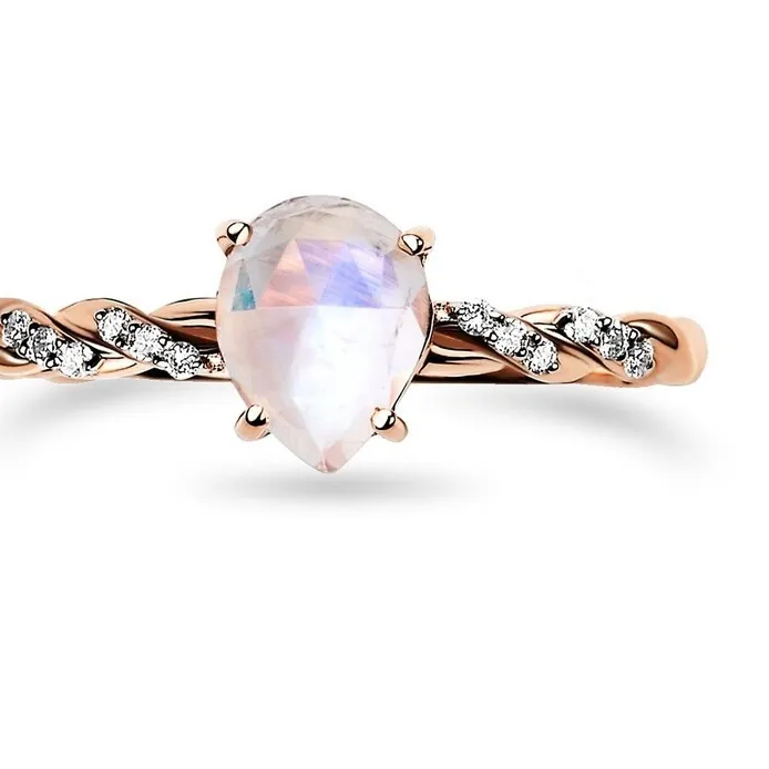 Authentic The Lunar Radiance Ring in Rose Gold and Silver