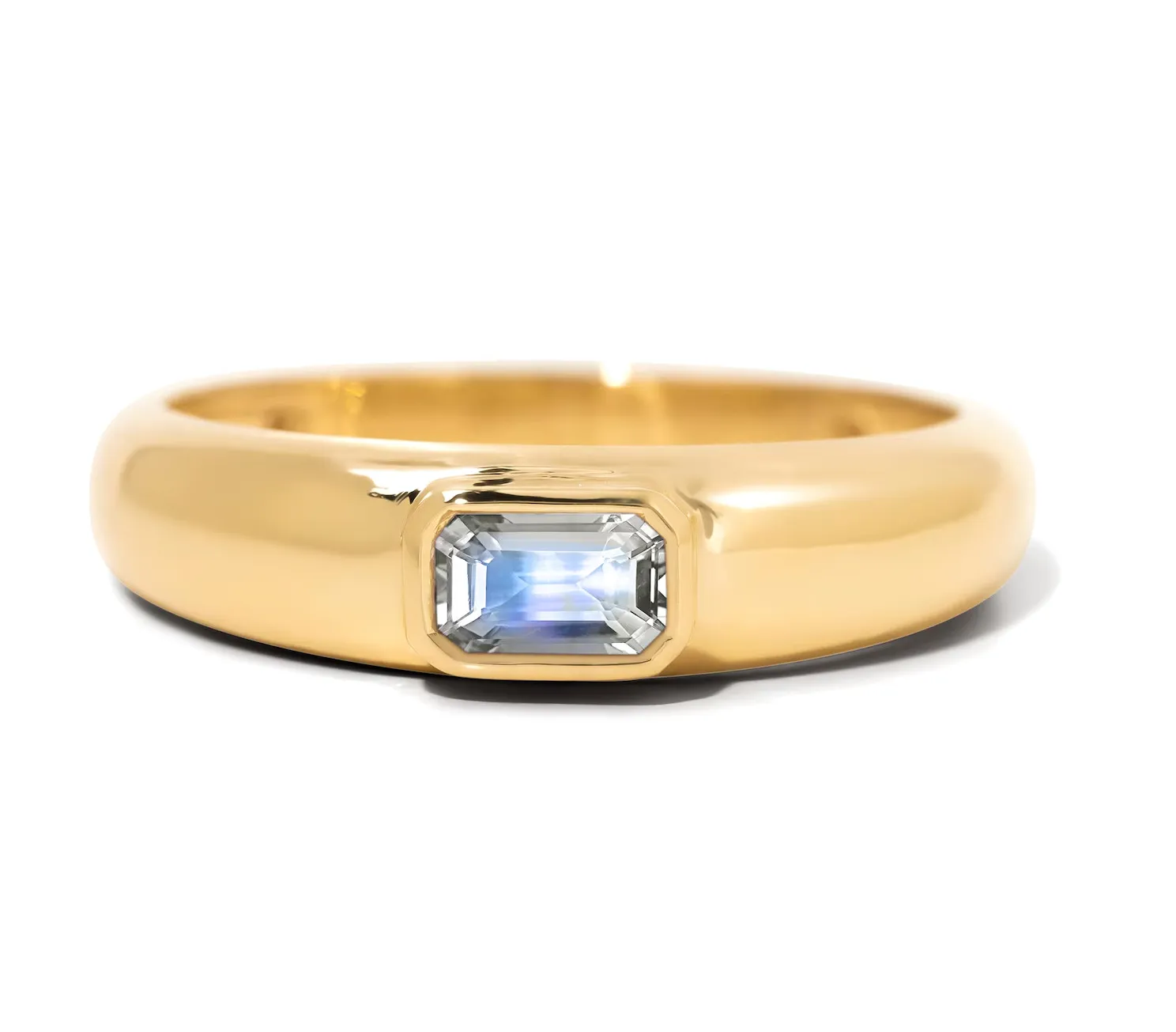 Authentic Moonstone Ring Gemstone Yellow gold plated Ring 925 Silver Ring for him