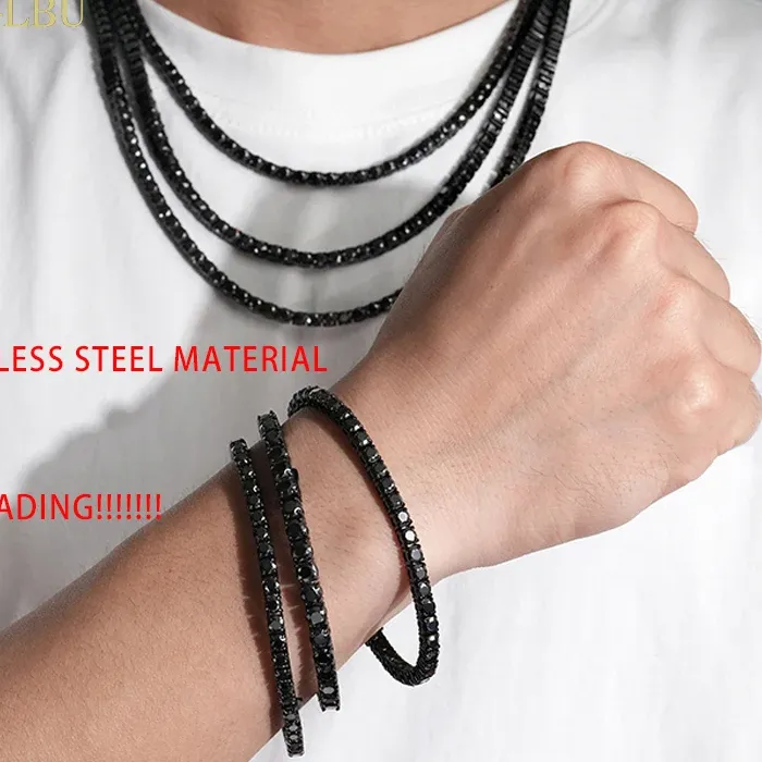 Authentic The Obsidian Constellation 4Mm Or 5Mm Certified Black Moissanite Sacred Tennis Chain