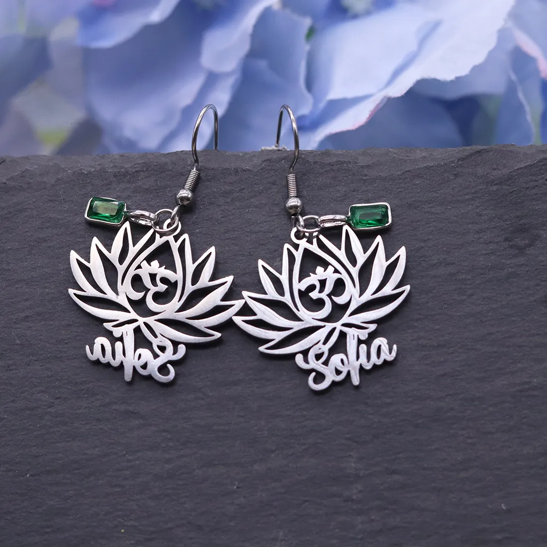 Authentic Sacred Lotus Hoops Of Personalized Light Engraved Spiritual Earrings For The Awakened Soul