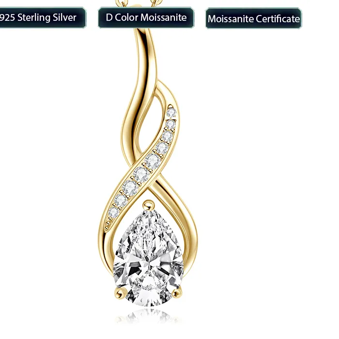 Authentic The Eternal Loom Pear- Cut Moissanite Infinity Talisman