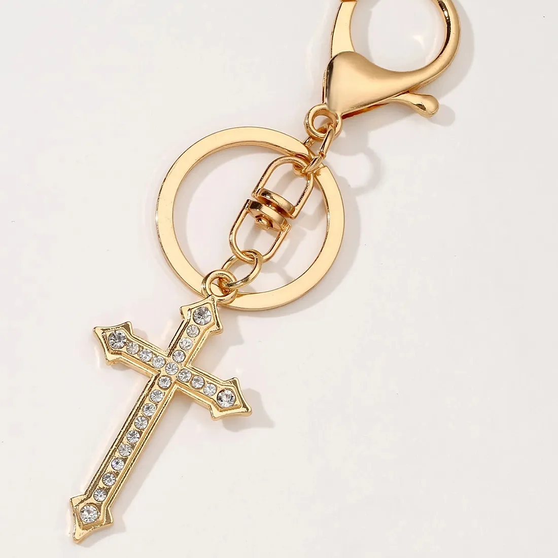 Authentic Style Cross Keychain With Rhinestones, A For Girlfriend & Bestie, Bag Pendantperfect For Moms, , Y2K