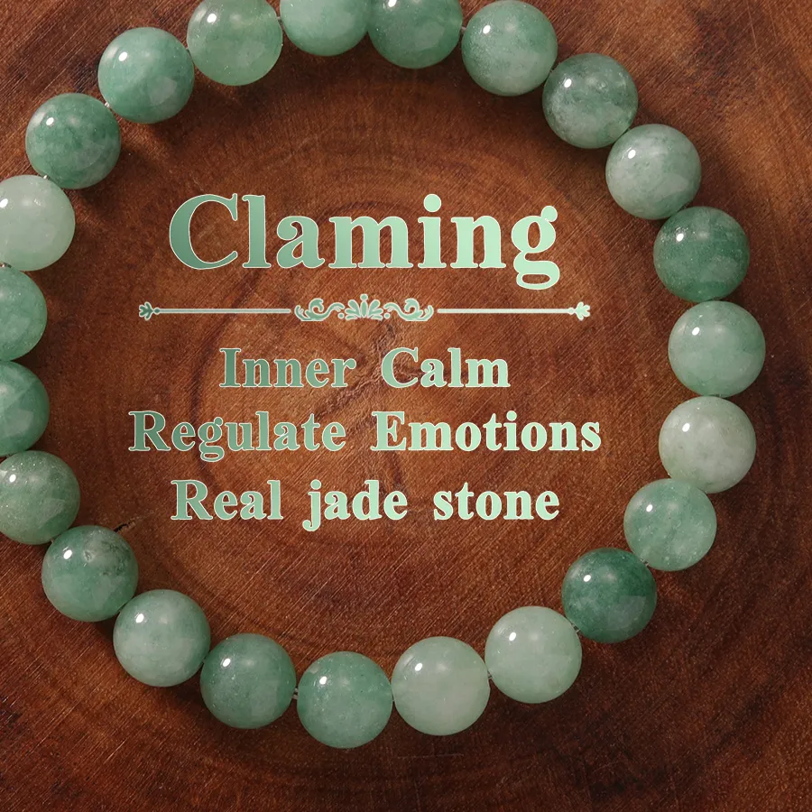 Authentic Genuine Jade Bracelet Green Crystal Beaded Bangle Fortune Braclet Natural Stone Clearance Jewelry