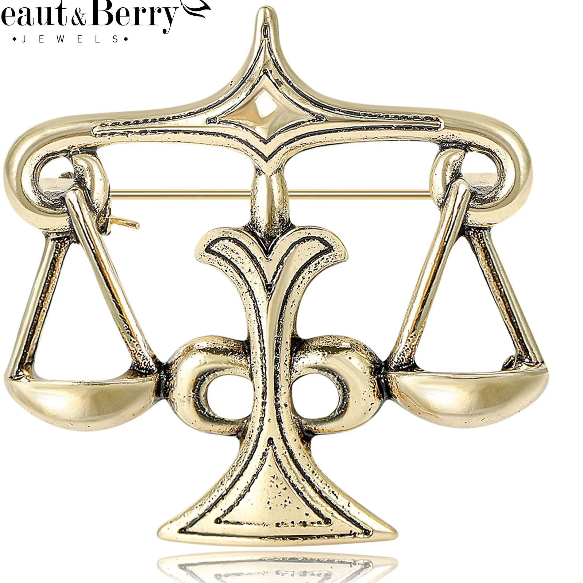 Authentic Celestial Balance Brooch Of The Libra Spirit