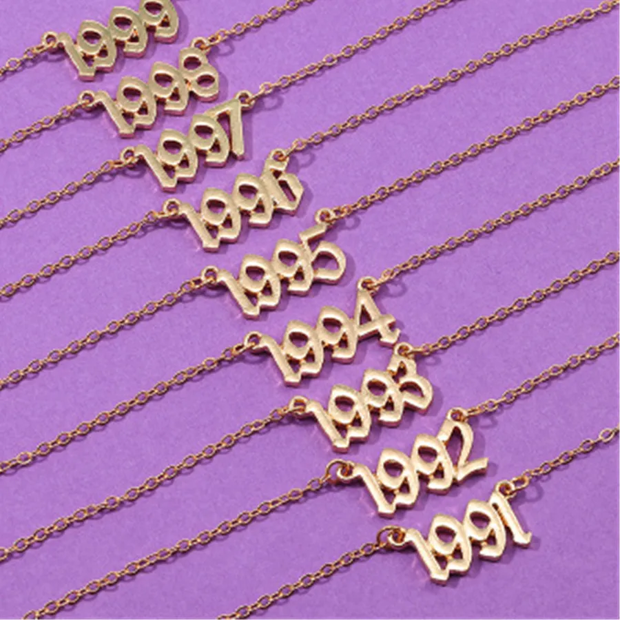 Authentic Year Of Awakening 1985 Personalized Number Gold- Plated Pendant Necklace