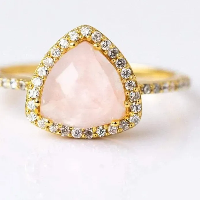 Authentic The Ethereal Rose Quartz Heart-Bearer Ring
