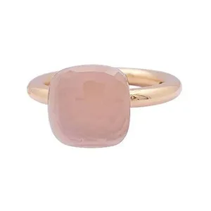 Authentic Celestial Rose Quartz Nudo Amulet – Gold‑Plated 925 Silver