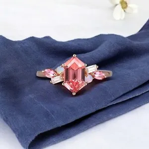 Authentic Sacred Union: 14K Rose Gold Pear Cut Smokey Quartz and Diamond Bridal Ring Set