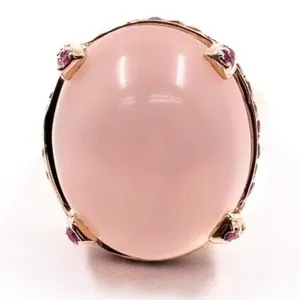 Authentic The Ethereal Heart: Rose Quartz and Ruby Sacred Radiance Ring