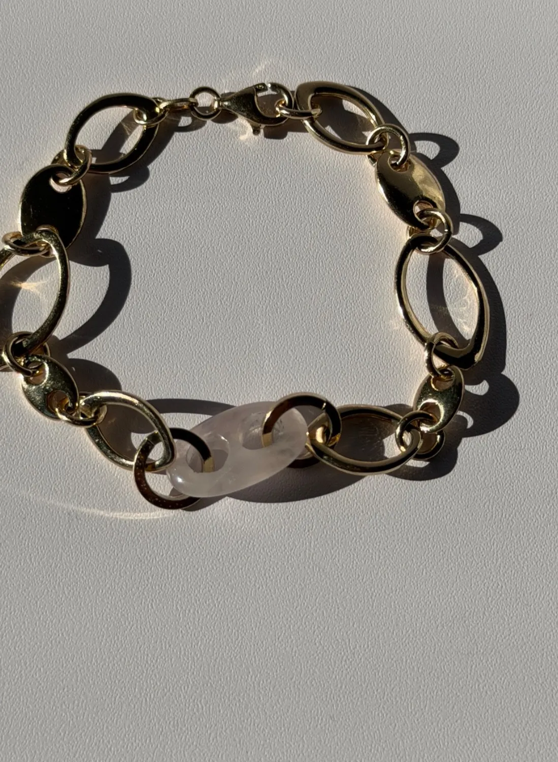 Authentic Rose Quartz Reverie: Gold‑Plated Silver Bracelet of Healing Light