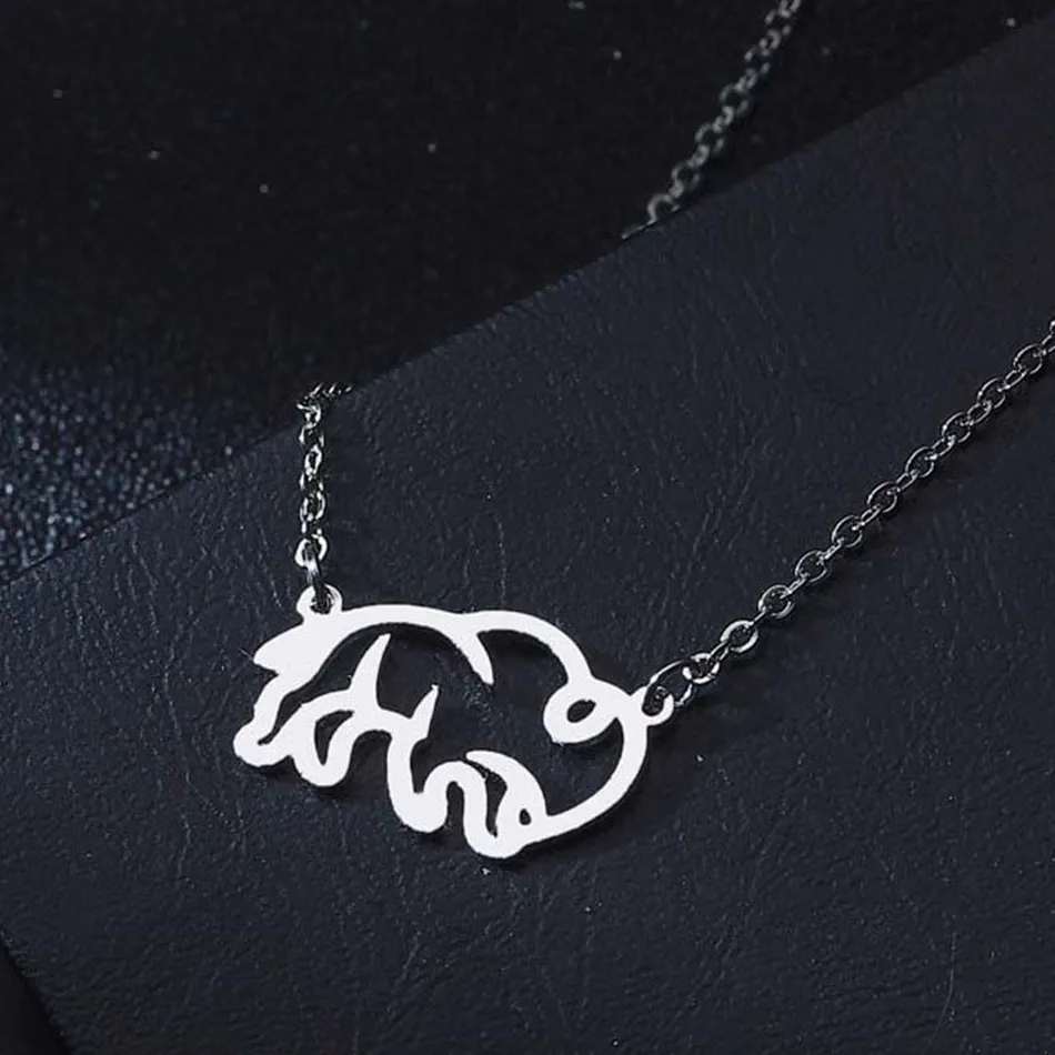 Authentic Chengxun Piercing Angry Cow Bull Pendant Necklace Girls Bison Buffalo Animal Neck Chain Jewelry For Kids