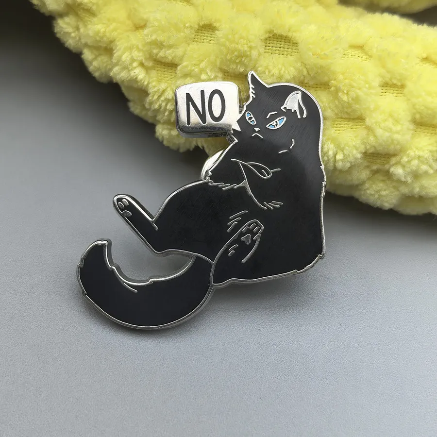 Authentic Midnight Feline Spirit Pin Black Cat Enamel Talisman