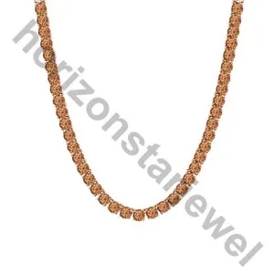 Authentic Rose‑Gold Enchanted Tennis Necklace – 15.24 ctw Created Smoky Quartz
