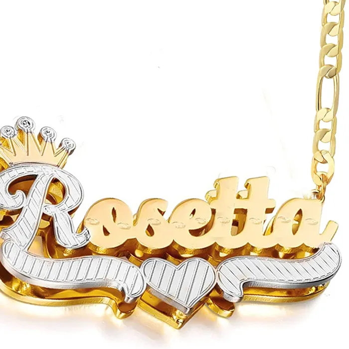 Authentic The Sovereign Crest Personalized Dual- Tone Gold- Plated Nameplate Talisman