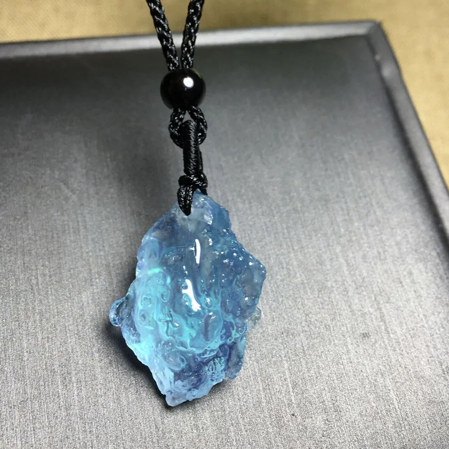 Authentic The Azure Tide Awakening - Raw Aquamarine Healing Amulet