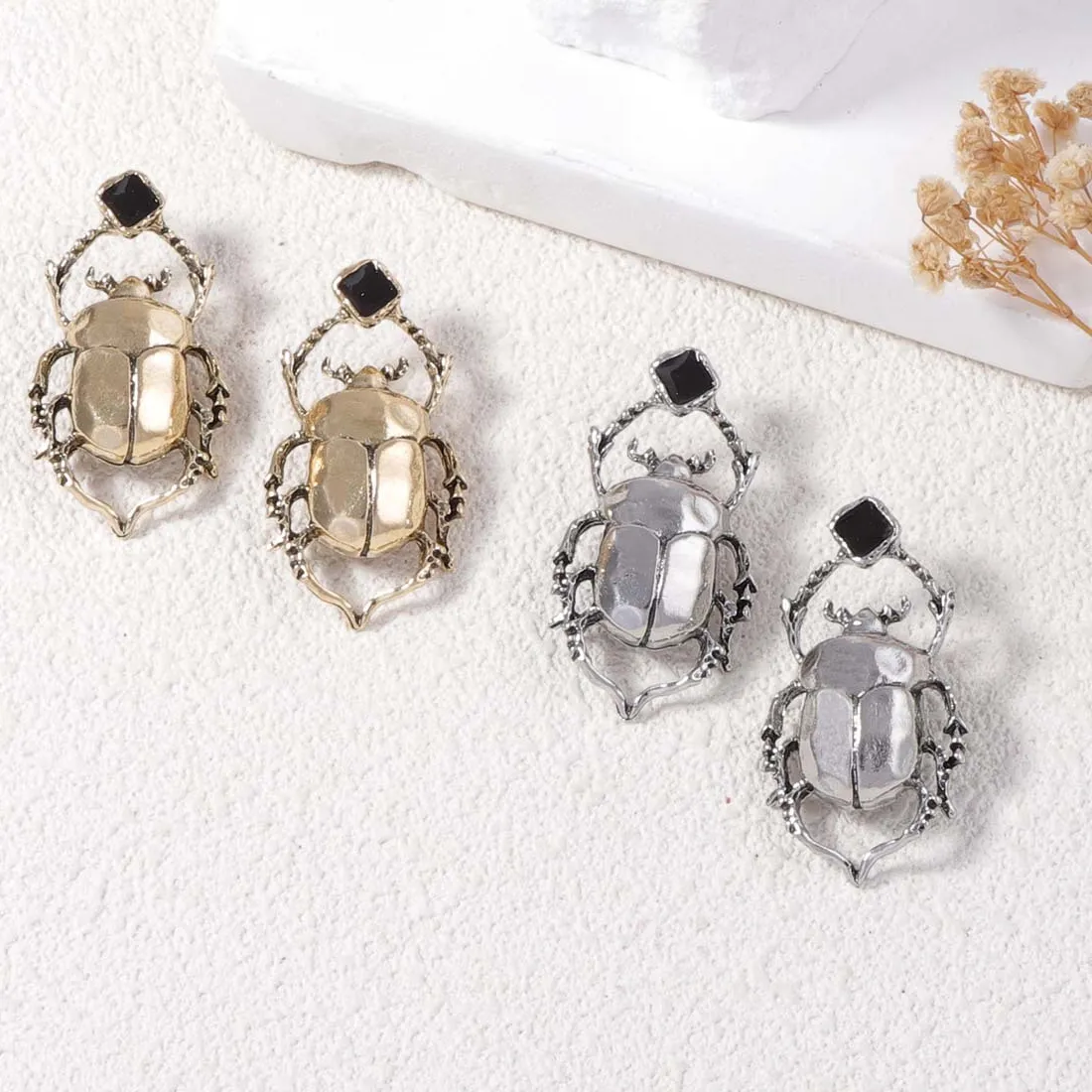Authentic Golden Beetle Talisman Earrings Emblems Of Transformation And Inner Power