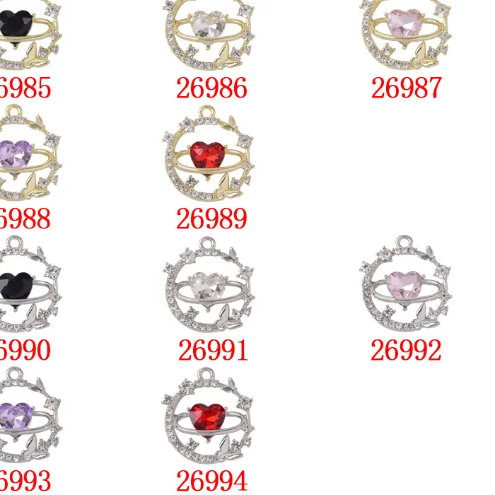 Authentic 50Pc Gold Silver Color 21 23Mm Material Crystal Heart Round For Diy Handmade Necklace Jewelry Making