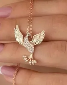 Authentic The Eternal Phoenix Rising: 1.50CT Moissanite Rose Gold Talisman