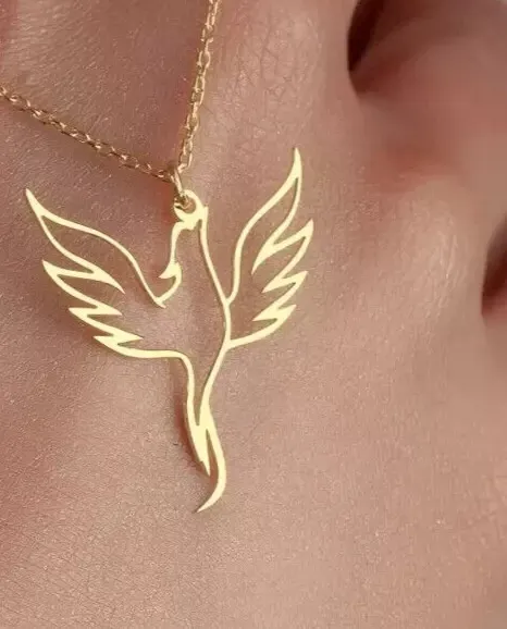 Authentic The Golden Phoenix Rebirth Pendant in Sterling Silver and 14K Gold