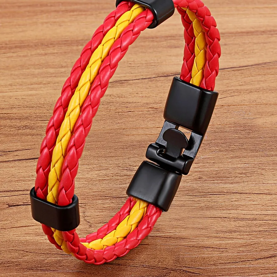 Authentic Tyo Spain Germany France Italy Argentina National Flag Pu Leather Bracelets Handmade Jewelry