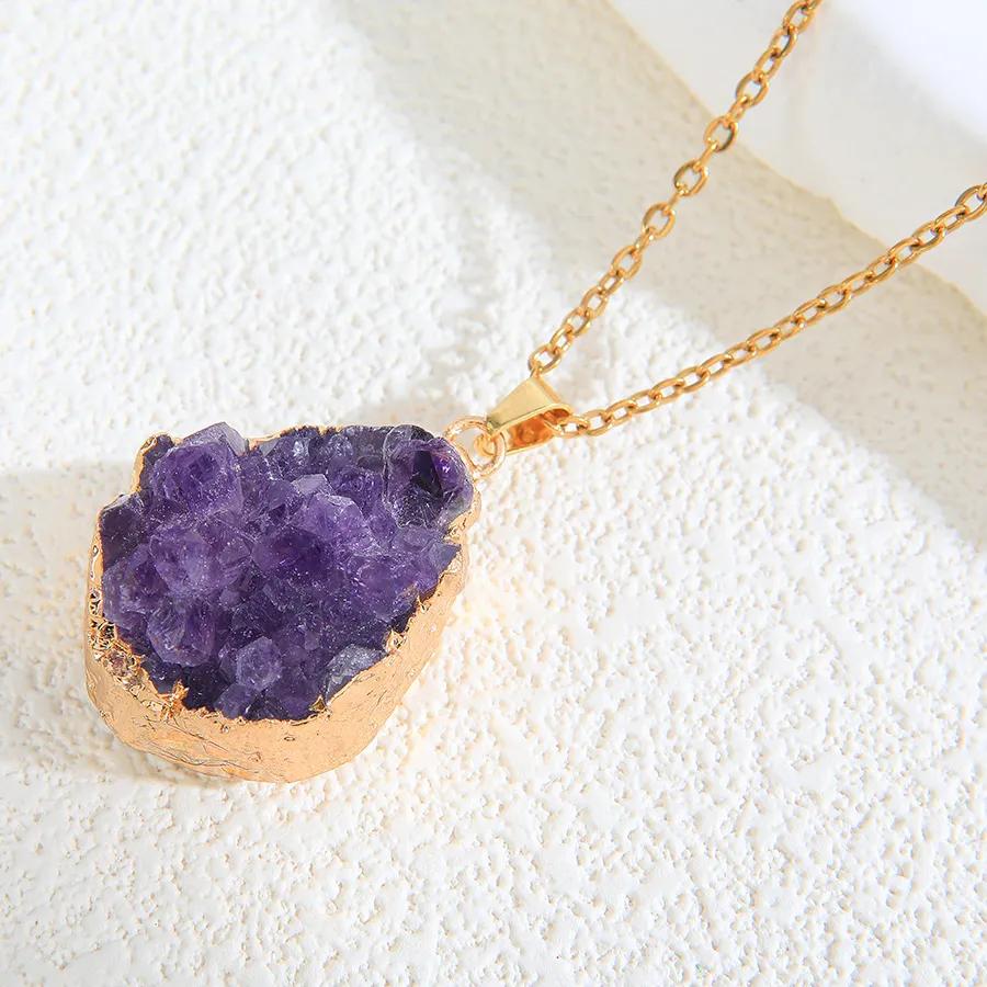 Authentic Sacred Amethyst Bloom Golden Embrace Talisman