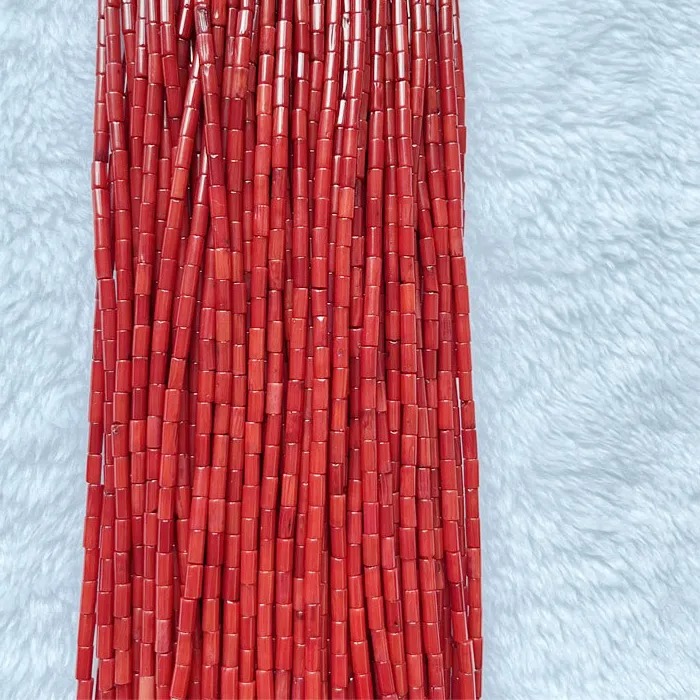Authentic Rare 3 6Mm Round Tube Red Coral Gemstone Healing Power Natural Stone Bead For Jewelry Necklace Bracelet Making Diy