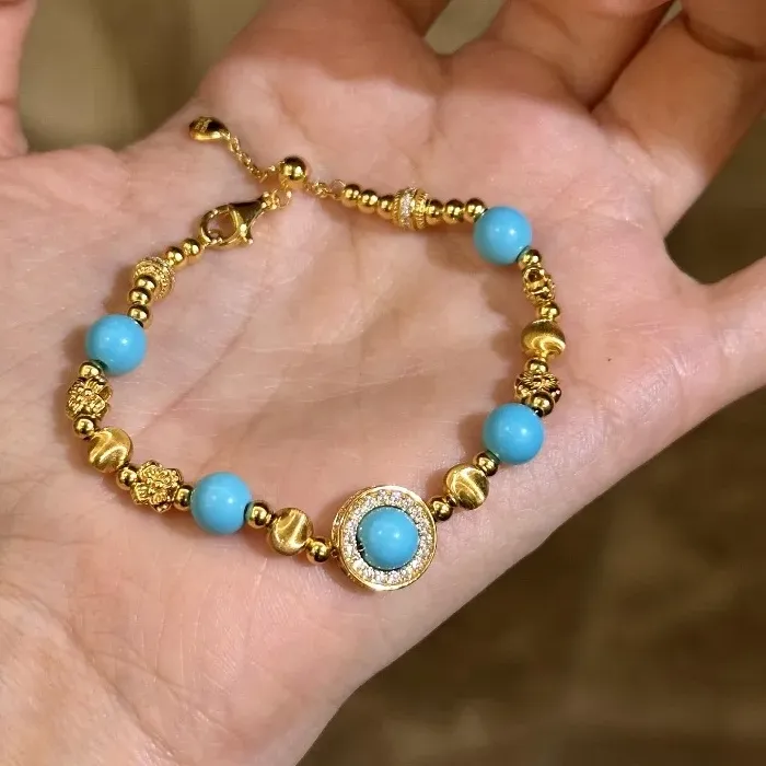 Authentic Celestial Cat's Eye Turquoise Bracelet A Talisman Of Azure Vision And Spiritual Shielding