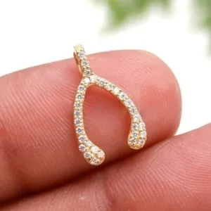 Authentic The Golden Destiny Wishbone Moissanite Talisman