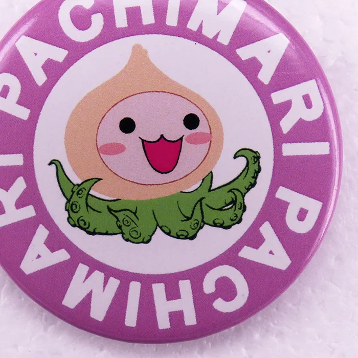 Authentic An Onion With A Smiling Face And Green Tentacles Overwatch Game Meme Pinback Button Pin Pachimari Tinplate Badge Jewelry 58Mm