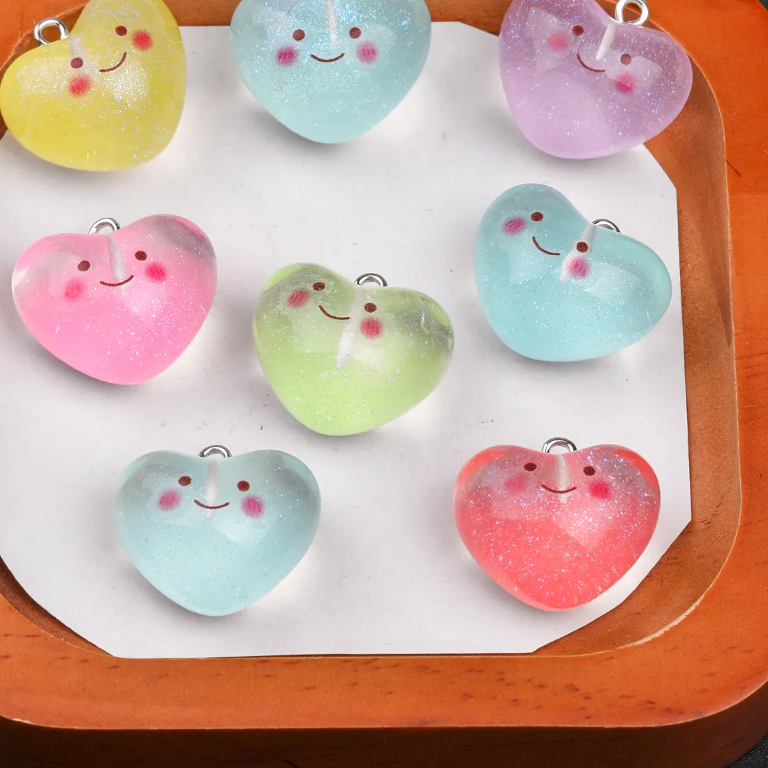Authentic Glittering Smiley Heart Charms Beads Of Joy And Whimsy For Sacred Self- Expression