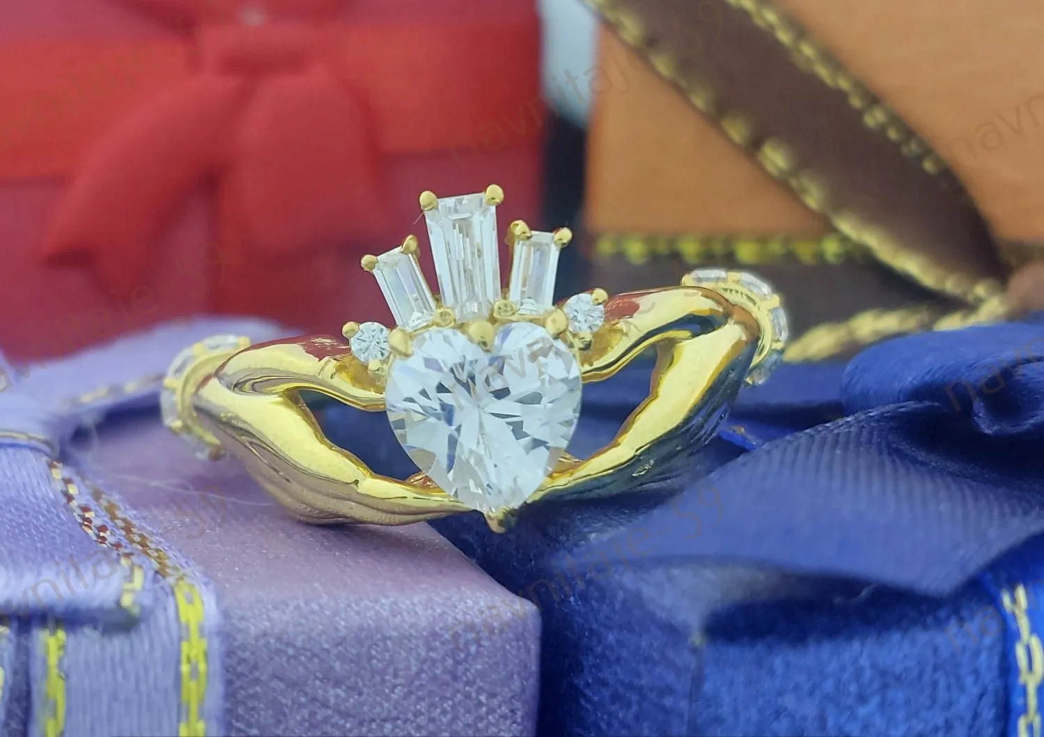 Authentic The Eternal Bond Claddagh Ring in Radiant 14K Gold Plate