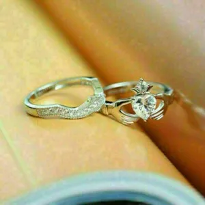 Authentic The Eternal Heart Claddagh Moissanite Bridal Set