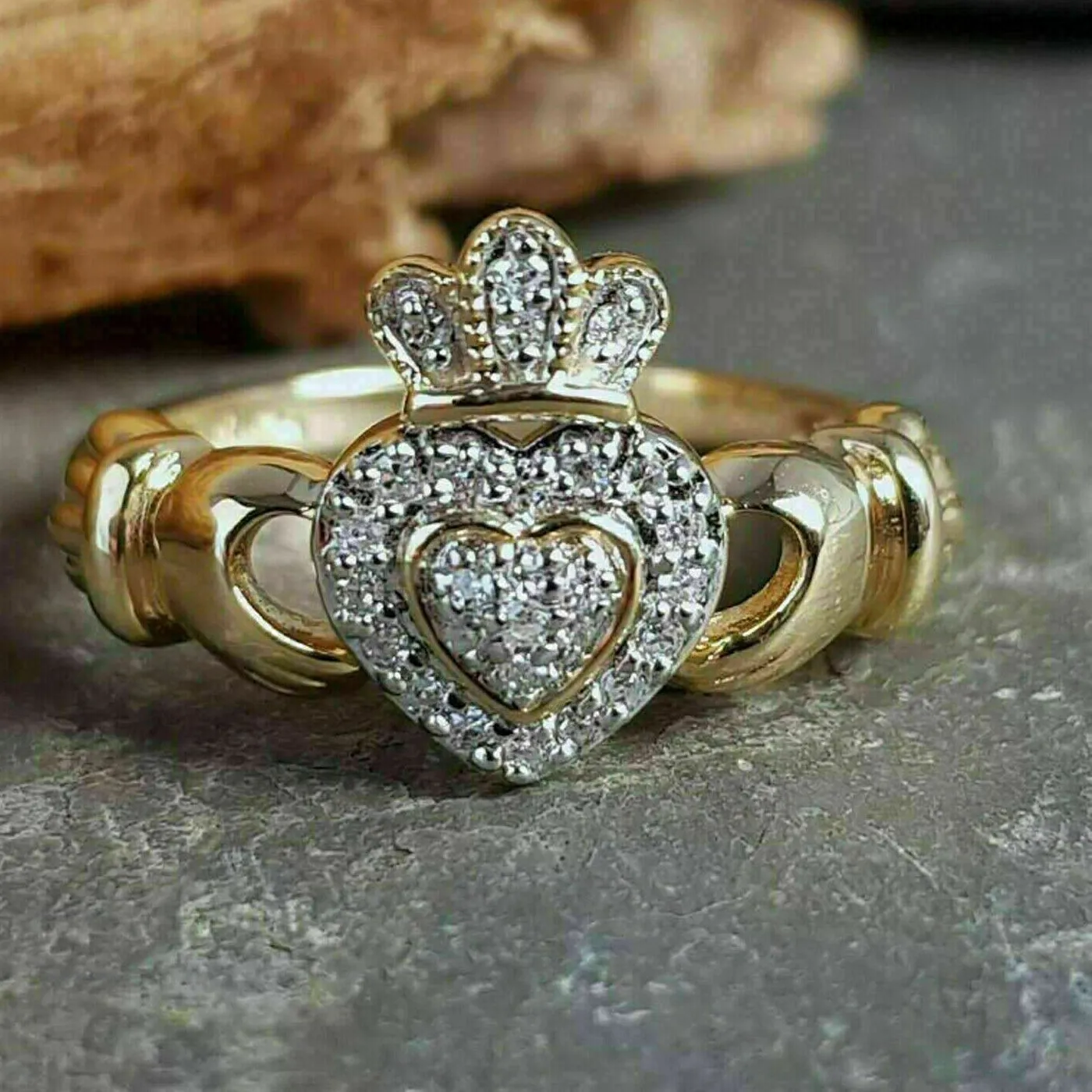 Authentic Heart of Eternity: 2Ct Lab-Created Diamond Claddagh Engagement Ring